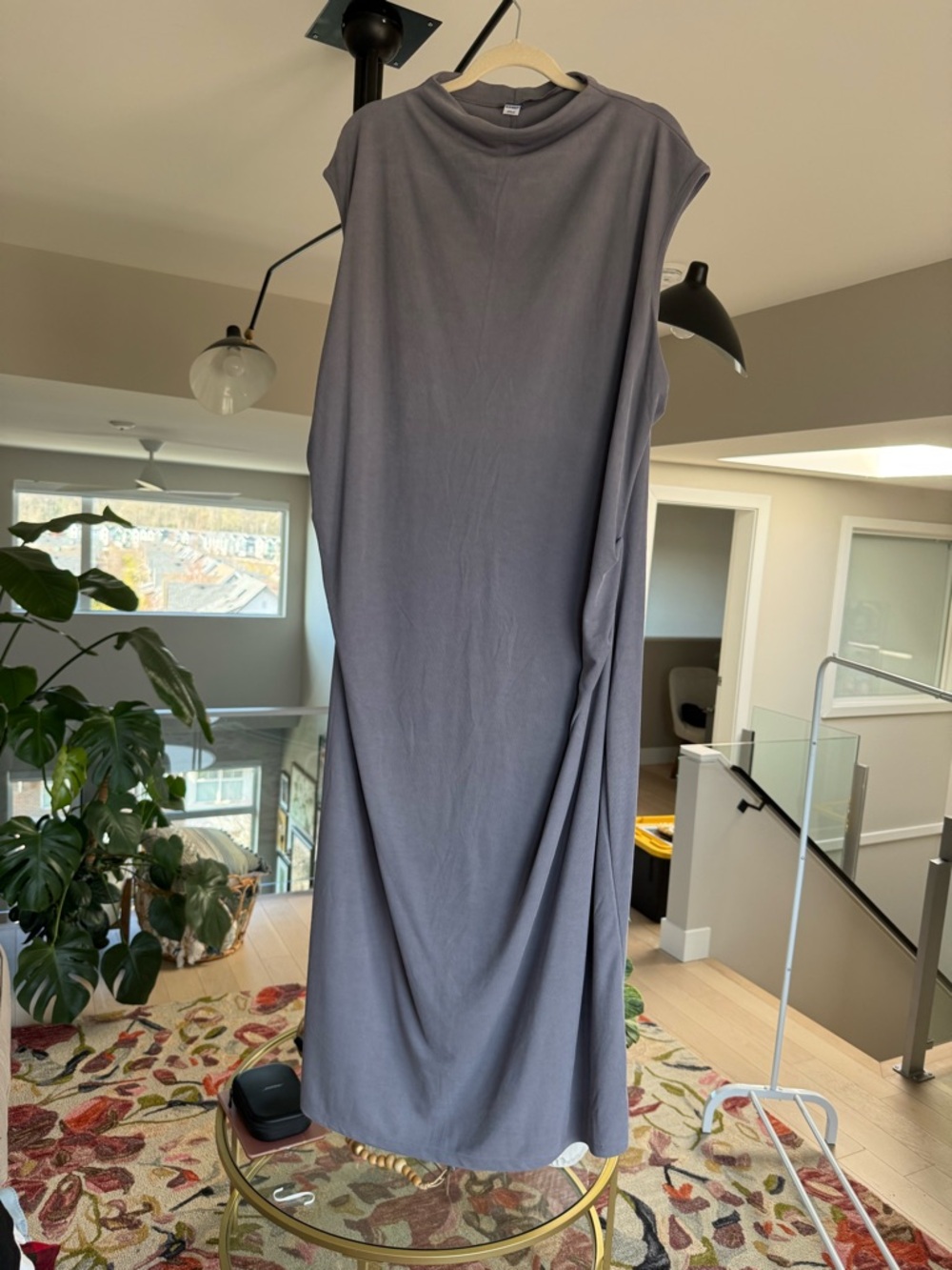 Old Navy Grey Sleeveless Maxi Dress